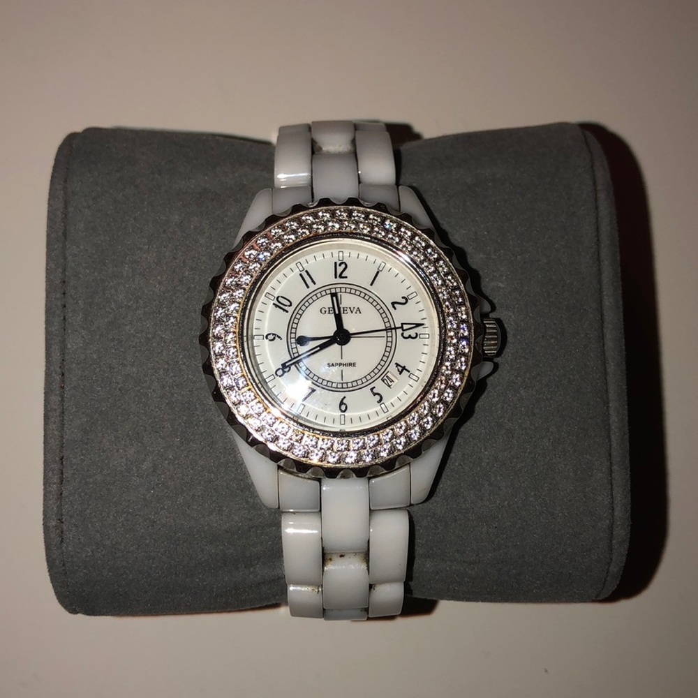 Geneva Sapphire Crystal Ceramic Ladies Watch